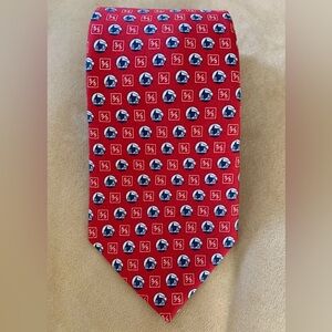 Vineyard Vines Custom Collection Prudential Financial Bank 5/5 Red Silk Tie USA